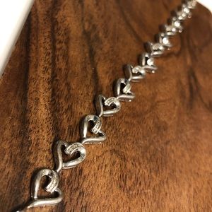 Beautiful sterling silver heart bracelet